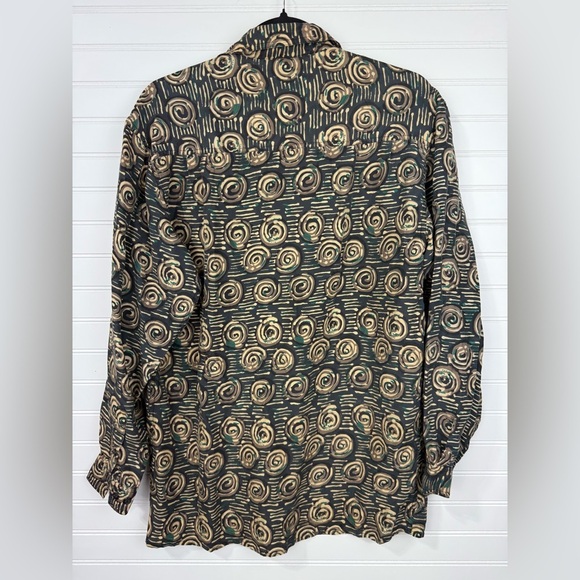 Vintage Natural Issue men’s 100% silk abstract design long sleeve shirt. Size L - Picture 2 of 7